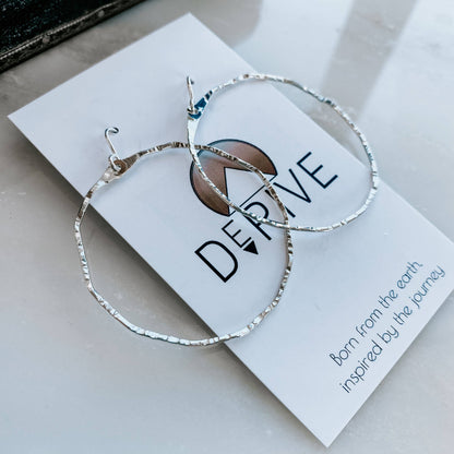 Hammered Hoop Earrings: 14k Gold Fill