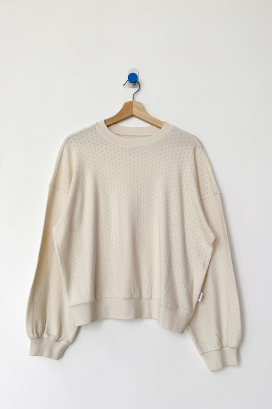 Almond Pointelle Sweatshirt