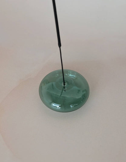 Glass Bubble Incense Holder : Martini Olive Translucent