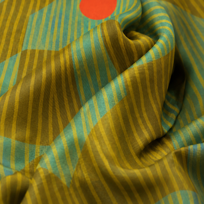 Voyager Silk - Silk Scarves - Rising Sun Geometric | Women's Silk Scarf | Square Scarf