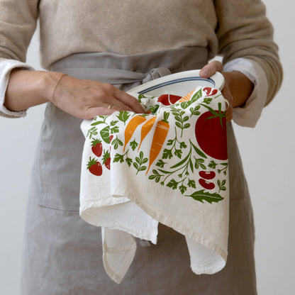 Orange Farmers Market Tea Towel