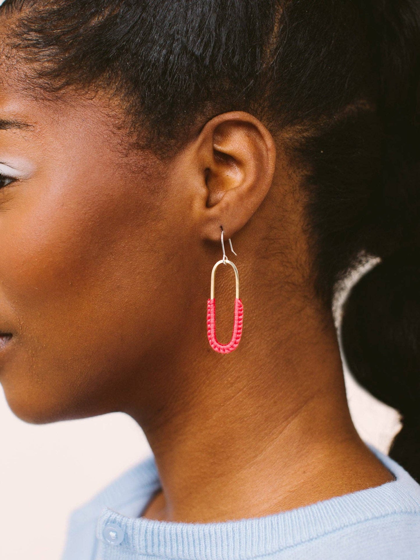 Macramé Link Earrings: Dayglow