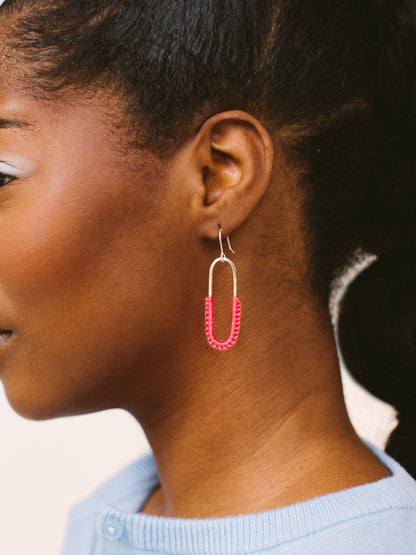 Macramé Link Earrings: Cobalt