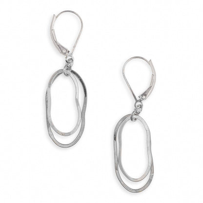 Stacked Oval Drops Sterling Silver