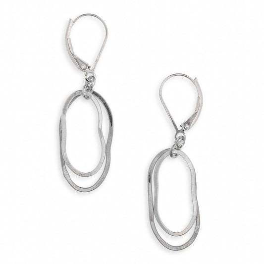 Stacked Oval Drops Sterling Silver
