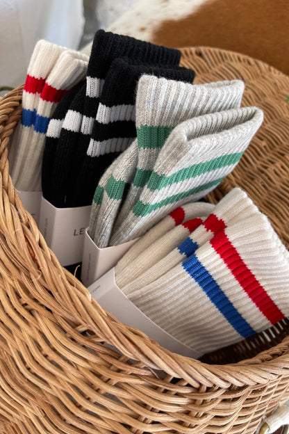 Extended Boyfriend Socks: Moss