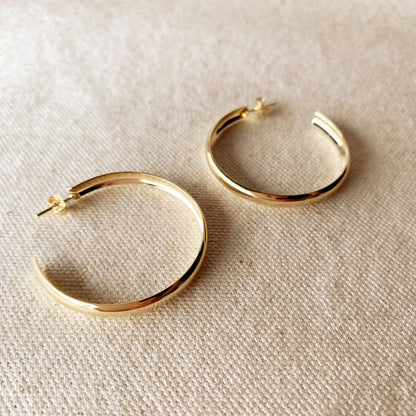 18k GF Hollow Hoop Earrings