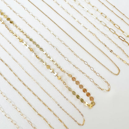 Rose Dainty Paperclip Necklace Gold Filled: 18”