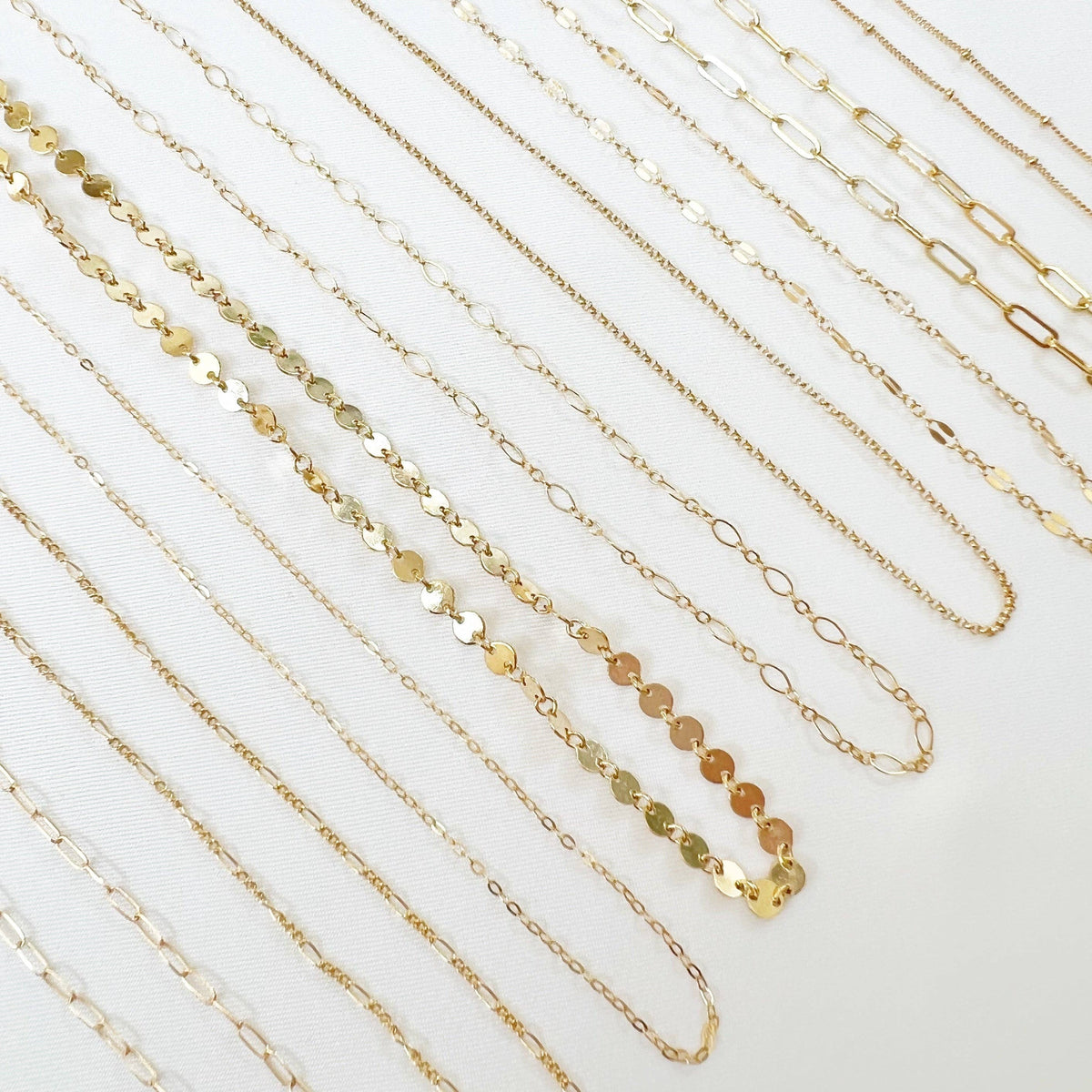 Rose Dainty Paperclip Necklace Gold Filled: 16”