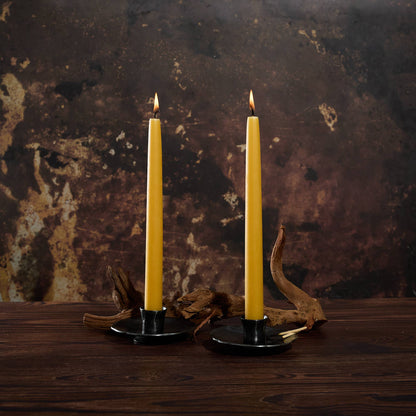 Bluecorn Candles - Beeswax Taper Candles - Dripless, Hand-Dipped, 14 Colors: Black / 12"