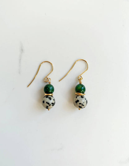 Petite Jade + Jasper Earrings