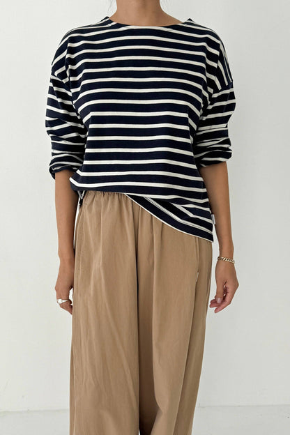 Sailor Top: WHITE STRIPE ON NAVY