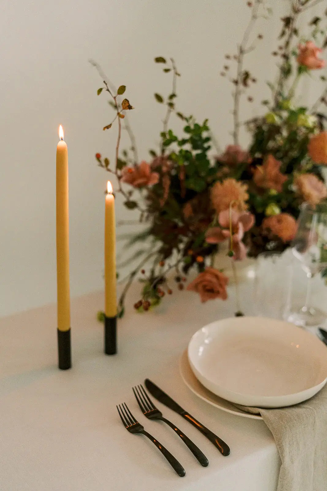 Clay Beeswax Dipped Taper Candles