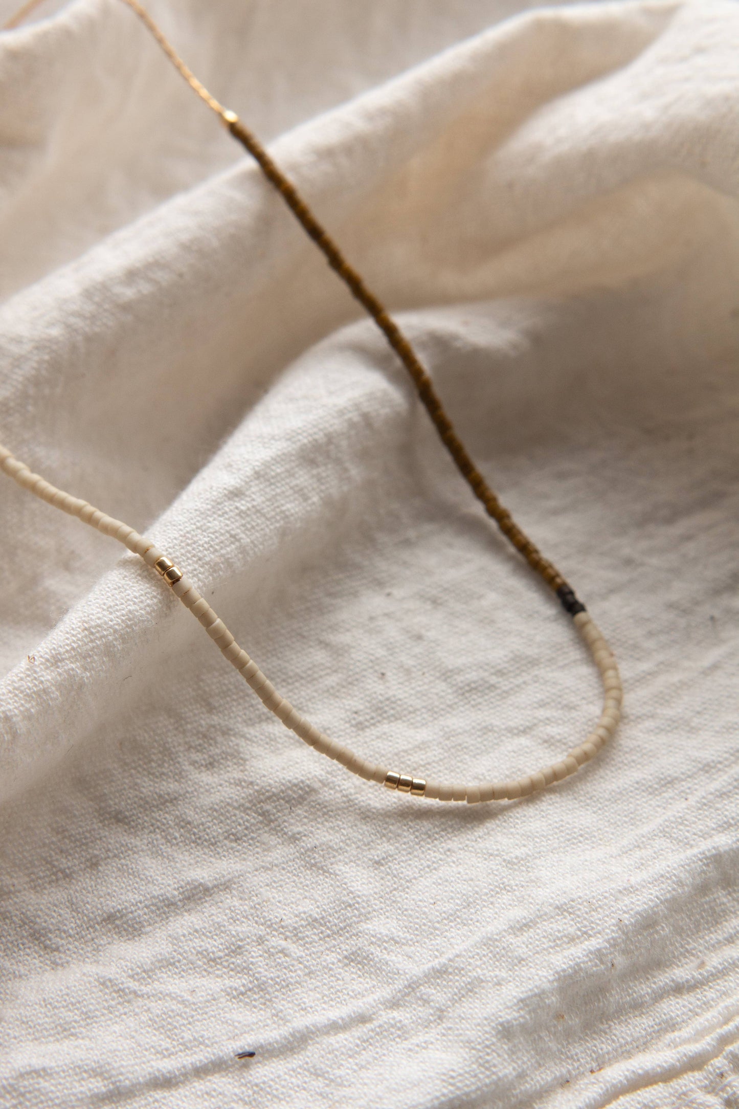 Mala Necklace: Rust GF 18"