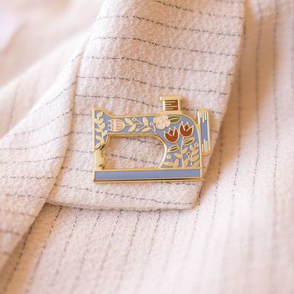 Sewing Machine (Blue) Enamel Pin