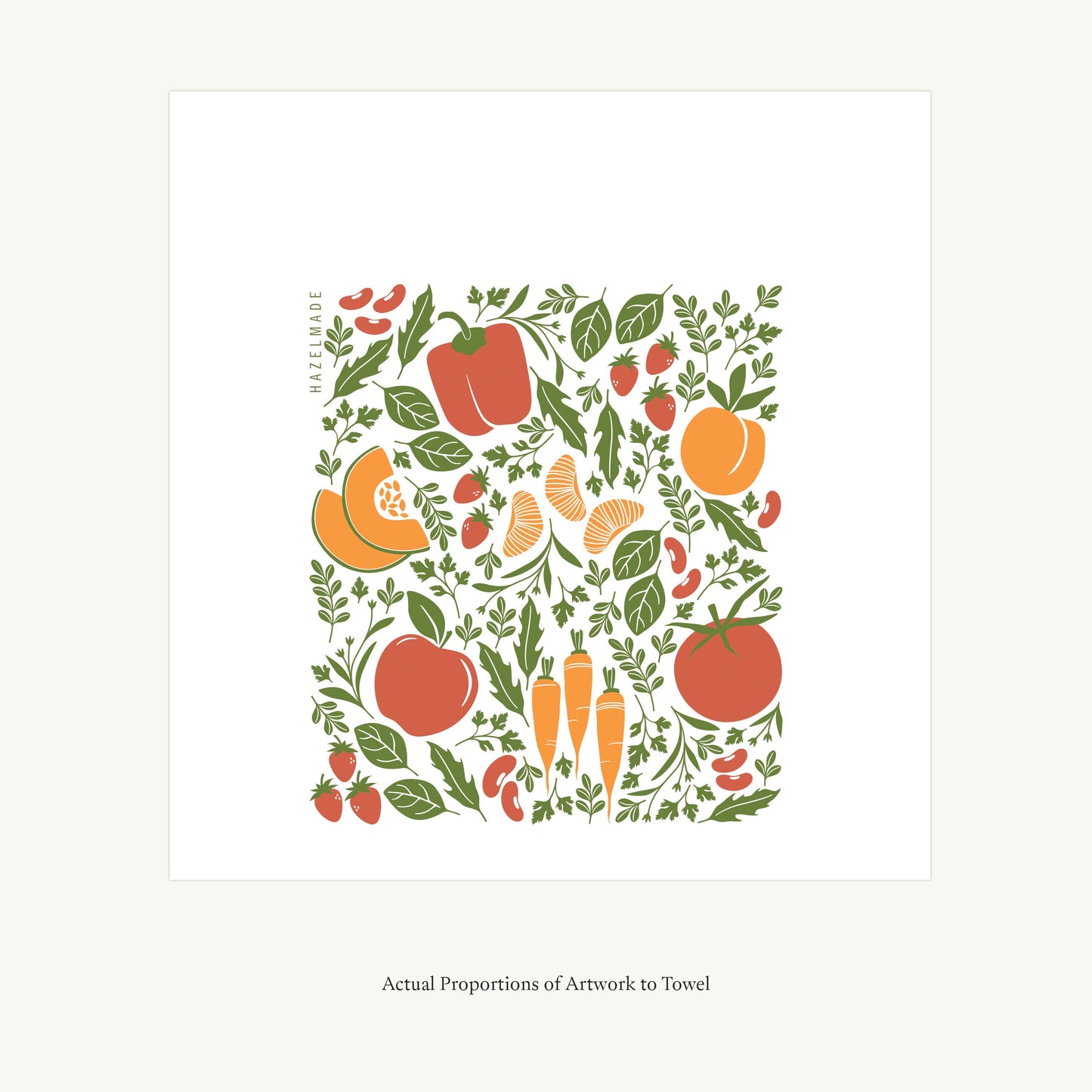 Orange Farmers Market Tea Towel
