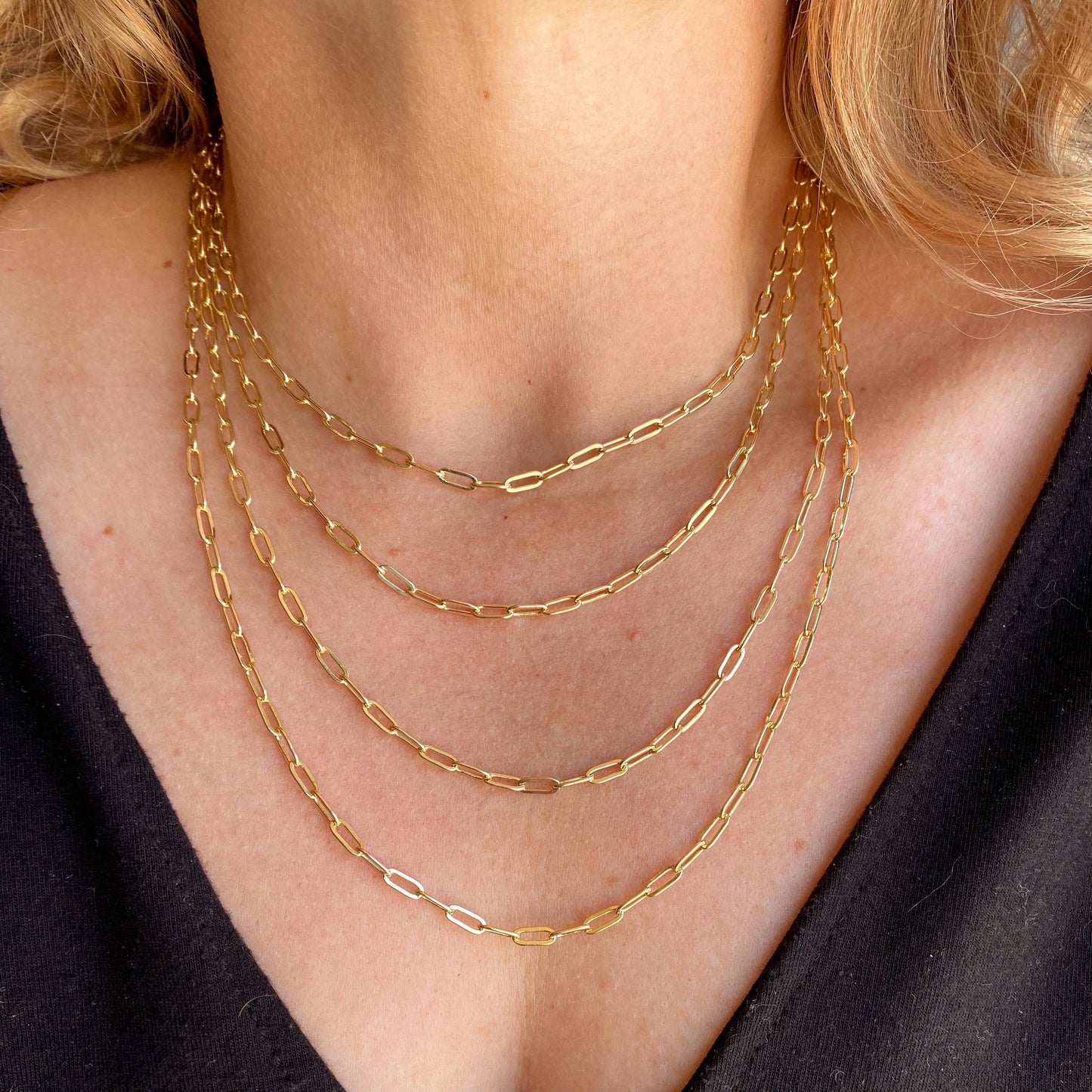 18k Gold Filled Paperclip Chain 18"