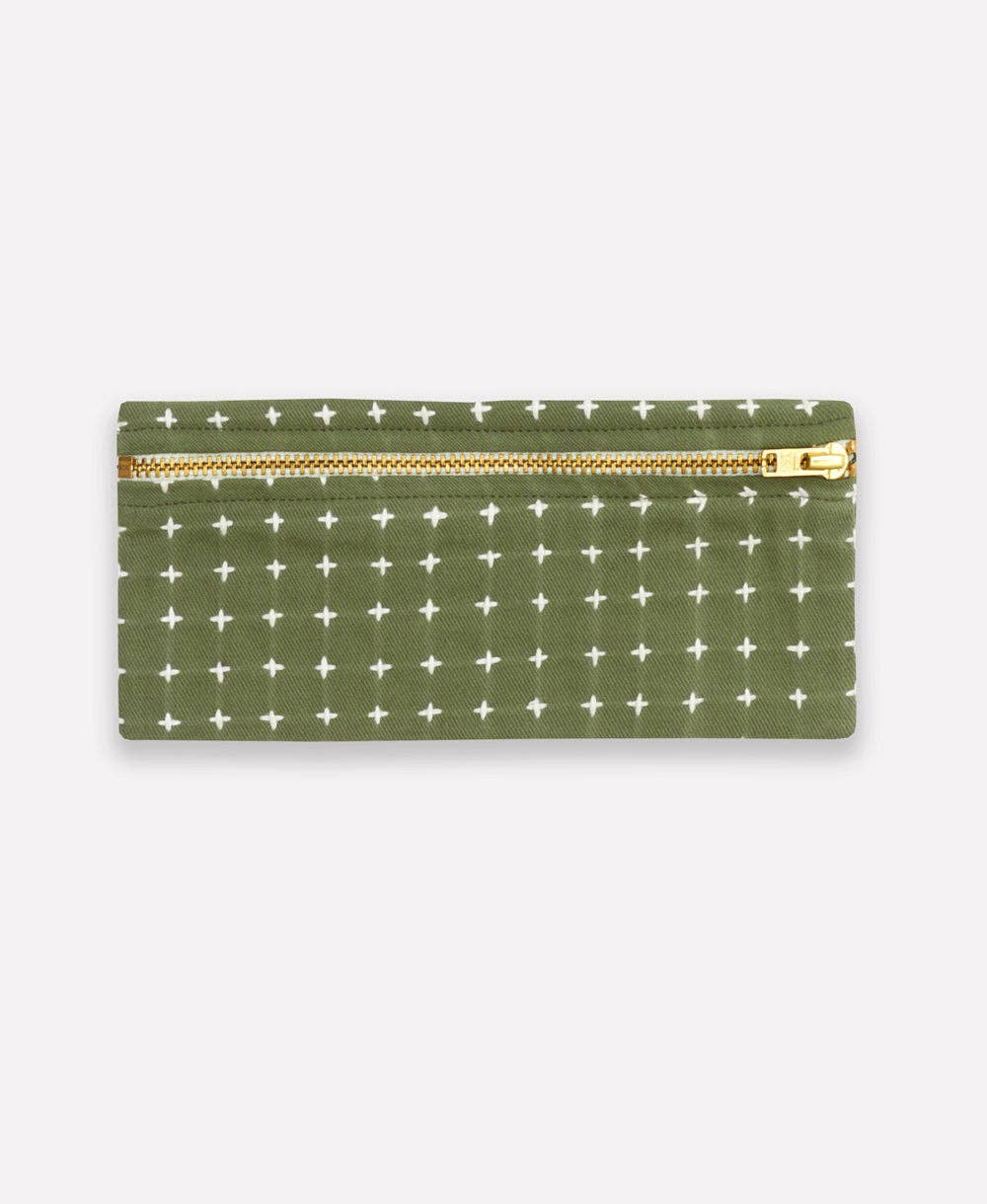 Cross-Stitch Pencil Case: Moss