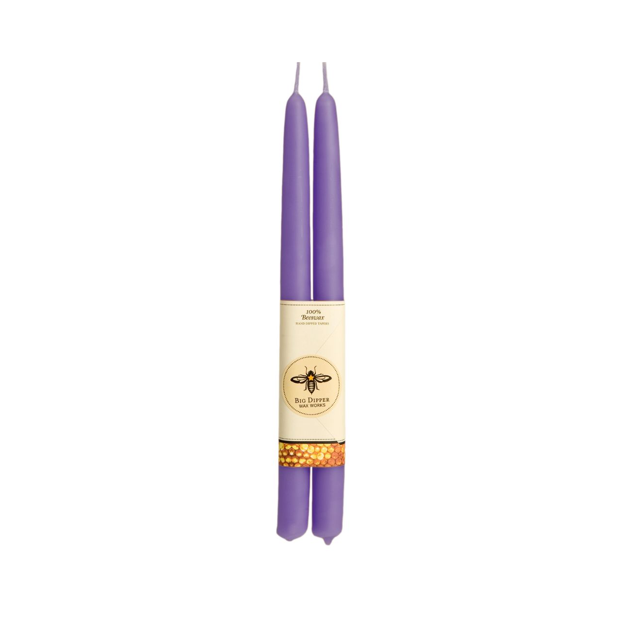 100% Pure Beeswax Tapers: Eggplant / Standard (12" x 7/8")