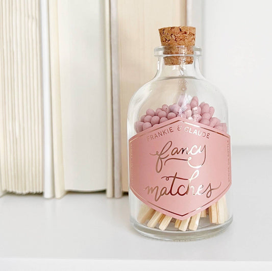 Dusty Rose Matches in Glass Jar