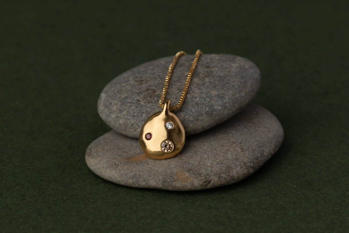 YEWŌ Collective - Mwala Constellation Necklace: Olive