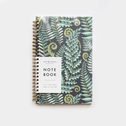 Root & Branch Paper Co. - Forest Fern Spiral Bound Notebook: Lined