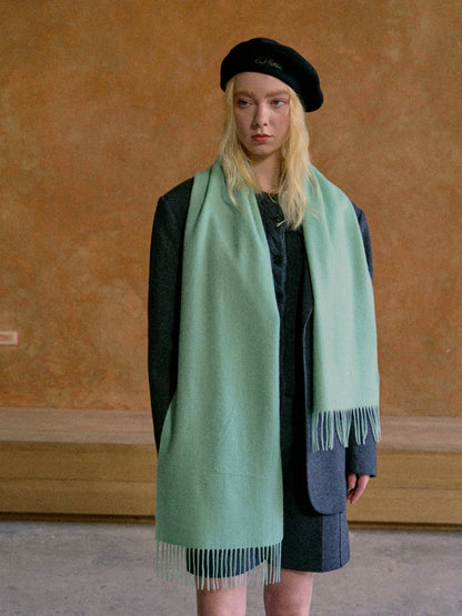 Lost Pattern NYC - "Lost in Warmth" Classic Cashmere Scarf - Green: Green