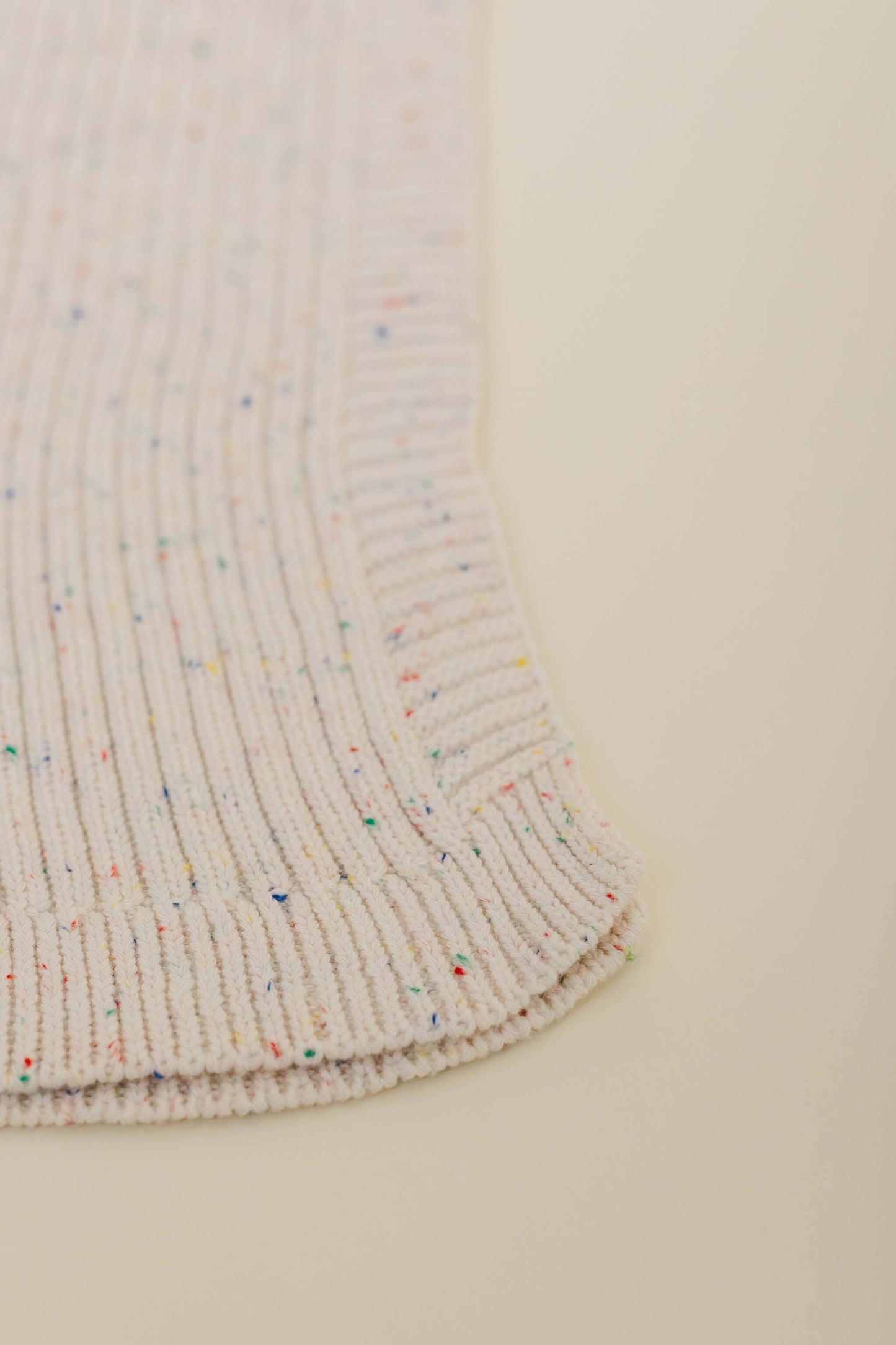 Sprinkle Organic Cotton Knit Ribbed Blanket - Oat