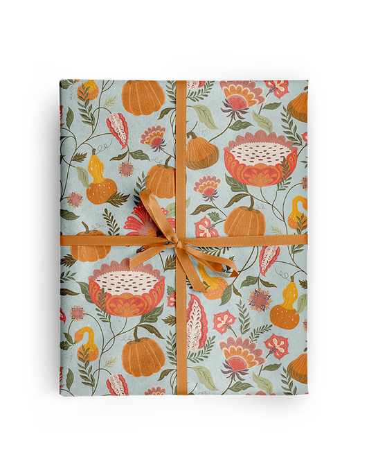 Pumpkin Garden Wrapping Paper