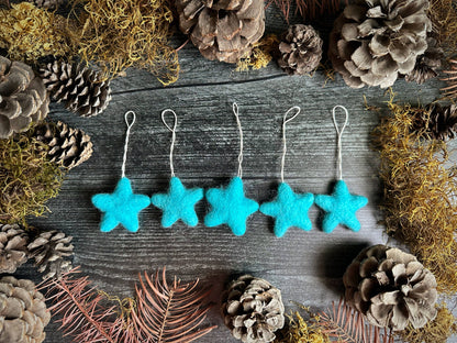 Felted Wool Star Ornament: Snowberry White