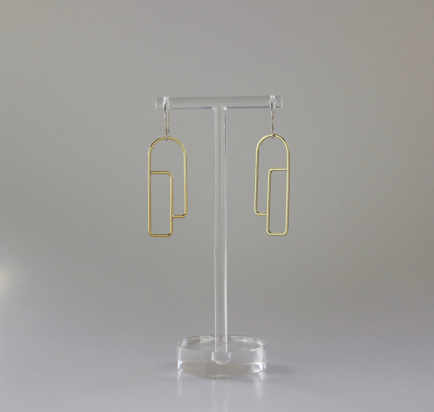 Long Profile Earrings: Brass Pendants