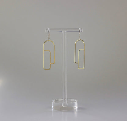 Long Profile Earrings: Brass Pendants