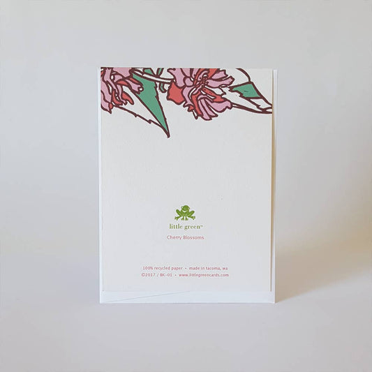 Pink Spring Cherry Blossom Blank Card