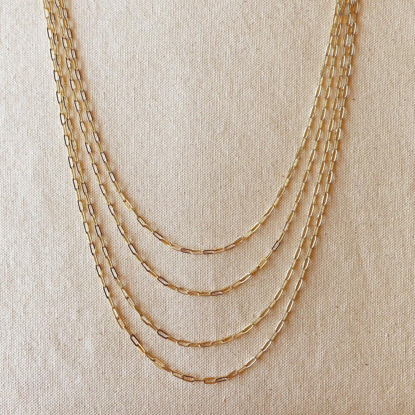 18k Gold Filled Paperclip Chain 18"