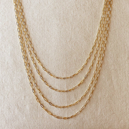 18k Gold Filled Paperclip Chain 18"