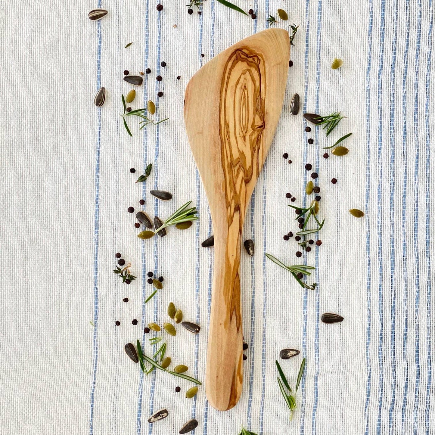 Olive Wood Curved Spatula 12"