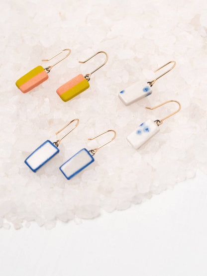 Mini Runway Earrings: Gold / Citrine & Sherbet Dipped