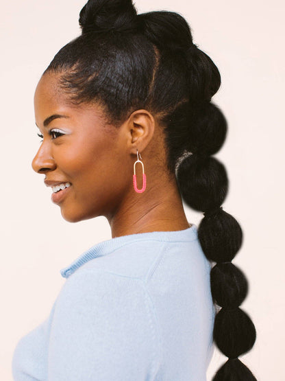 Macramé Link Earrings: Pool