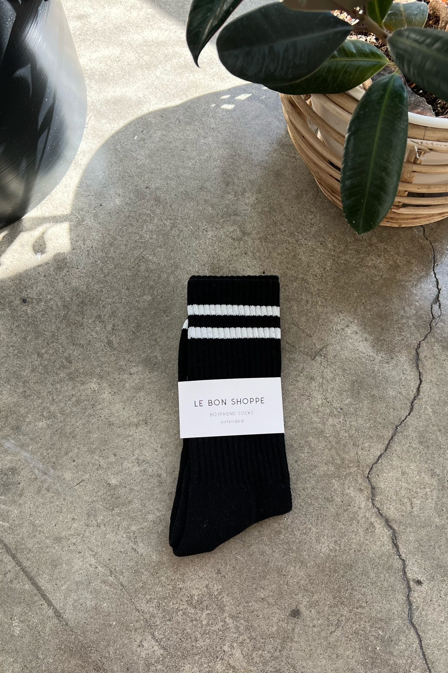 Le Bon Shoppe - Extended Boyfriend Socks: Classic White