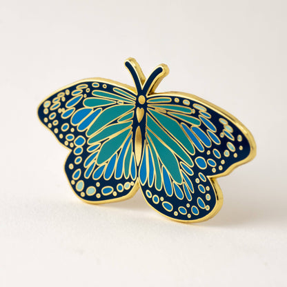 Cute morpho butterfly enamel pin by happily plants - shop small gift ideas on poppy & hawk in camas, wa