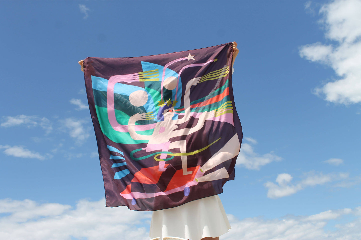 Voyager Silk - Silk Scarves - Onward Through the Darkness | Silk Scarf | Women's Bandana: 26" × 26"