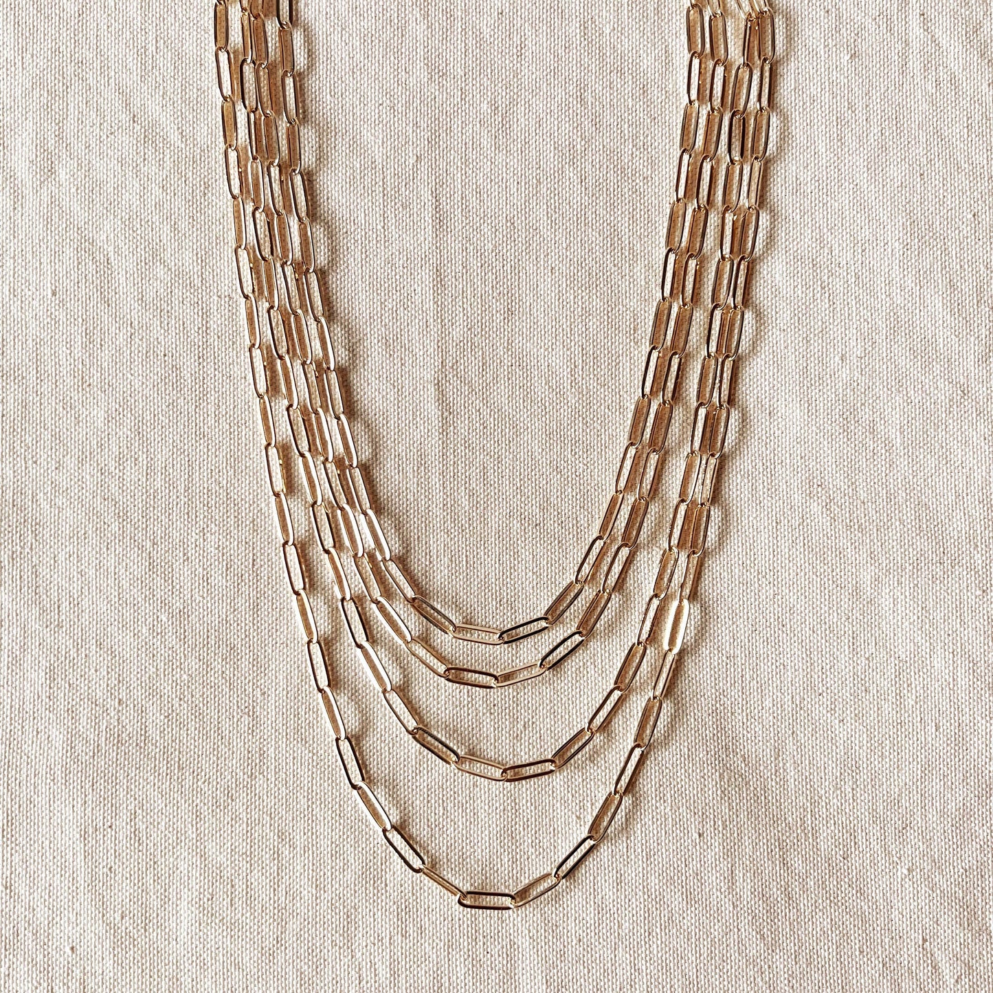 18k Gold Filled Classic Paperclip Chain: 20”