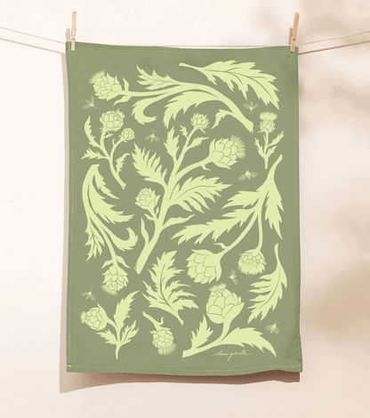 Artichokes Cotton Tea Towel