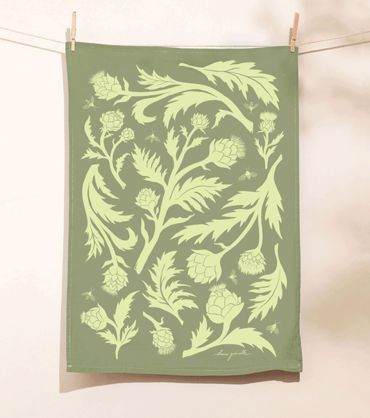 Artichokes Cotton Tea Towel