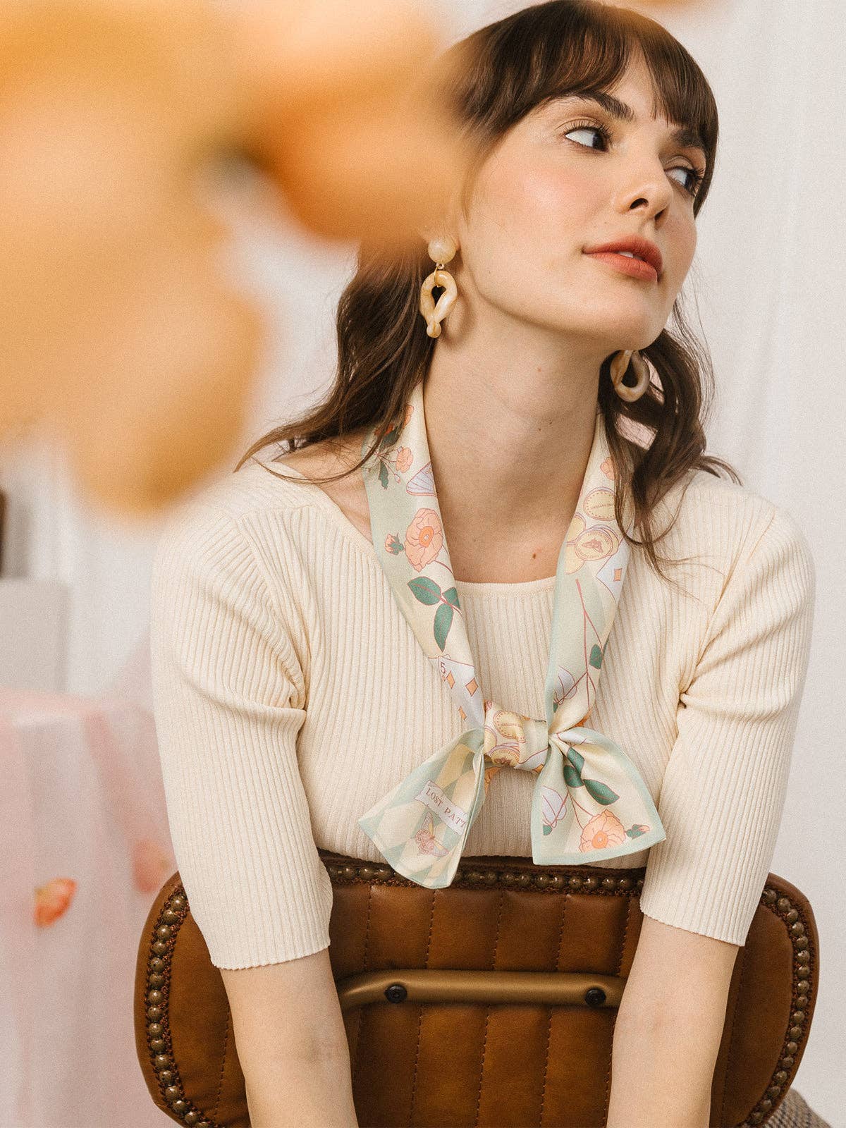Wonderland Silk Scarf: Pastel Green
