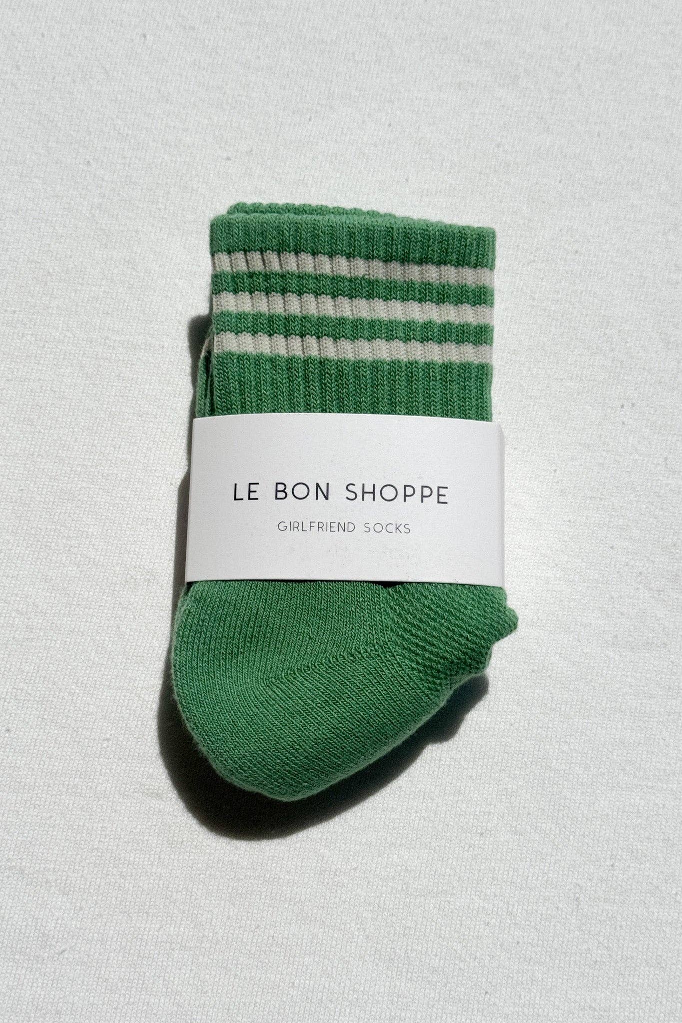Le Bon Shoppe Girlfriend Socks Green Avocado Quarter Crew Socks