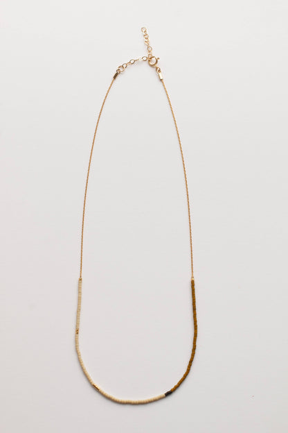 Mala Necklace: Olive Gold Filled 18"