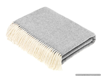 Fog Pinstripe Merino Lambs Wool Throw