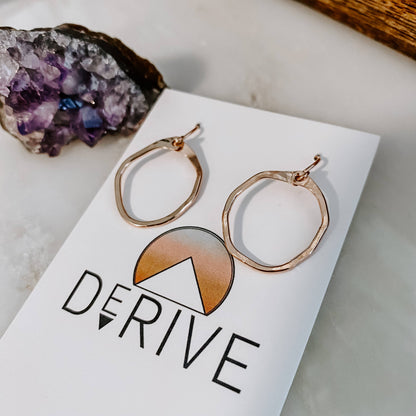 Organic Mini Hoop Earrings: 14k Gold Fill