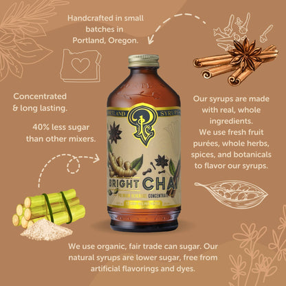 Bright Chai Syrup 12oz - cocktail / mocktail / coffee drinks